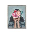 Picture of Girl with bouquet of flowers II _GroupedProduct_Rectangle_Portrait_Framed_Matted_