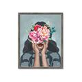 Picture of Girl with bouquet of flowers II _GroupedProduct_Rectangle_Portrait_Framed_Matted_