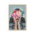 Picture of Girl with bouquet of flowers II _GroupedProduct_Rectangle_Portrait_Framed_Matted_