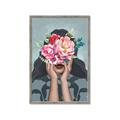 Picture of Girl with bouquet of flowers II _GroupedProduct_Rectangle_Portrait_Framed_Matted_