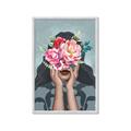 Picture of Girl with bouquet of flowers II _GroupedProduct_Rectangle_Portrait_Framed_Matted_