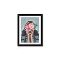 Picture of Girl with bouquet of flowers II _GroupedProduct_Rectangle_Portrait_Framed_Matted_