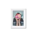 Picture of Girl with bouquet of flowers II _GroupedProduct_Rectangle_Portrait_Framed_Matted_