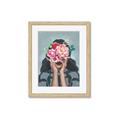Picture of Girl with bouquet of flowers II _GroupedProduct_Rectangle_Portrait_Framed_Matted_