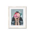 Picture of Girl with bouquet of flowers II _GroupedProduct_Rectangle_Portrait_Framed_Matted_