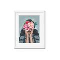 Picture of Girl with bouquet of flowers II _GroupedProduct_Rectangle_Portrait_Framed_Matted_
