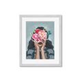 Picture of Girl with bouquet of flowers II _GroupedProduct_Rectangle_Portrait_Framed_Matted_