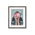Picture of Girl with bouquet of flowers II _GroupedProduct_Rectangle_Portrait_Framed_Matted_