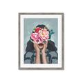 Picture of Girl with bouquet of flowers II _GroupedProduct_Rectangle_Portrait_Framed_Matted_