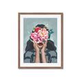 Picture of Girl with bouquet of flowers II _GroupedProduct_Rectangle_Portrait_Framed_Matted_