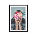 Picture of Girl with bouquet of flowers II _GroupedProduct_Rectangle_Portrait_Framed_Matted_