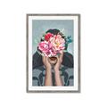 Picture of Girl with bouquet of flowers II _GroupedProduct_Rectangle_Portrait_Framed_Matted_