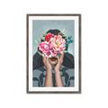 Picture of Girl with bouquet of flowers II _GroupedProduct_Rectangle_Portrait_Framed_Matted_