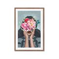 Picture of Girl with bouquet of flowers II _GroupedProduct_Rectangle_Portrait_Framed_Matted_