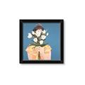Picture of Girl with bouquet of flowers _GroupedProduct_Square_Framed_Matted_