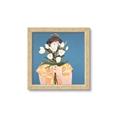 Picture of Girl with bouquet of flowers _GroupedProduct_Square_Framed_Matted_