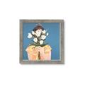 Picture of Girl with bouquet of flowers _GroupedProduct_Square_Framed_Matted_
