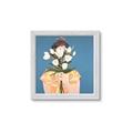 Picture of Girl with bouquet of flowers _GroupedProduct_Square_Framed_Matted_