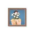 Picture of Girl with bouquet of flowers _GroupedProduct_Square_Framed_Matted_