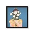 Picture of Girl with bouquet of flowers _GroupedProduct_Square_Framed_Matted_