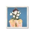 Picture of Girl with bouquet of flowers _GroupedProduct_Square_Framed_Matted_