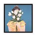 Picture of Girl with bouquet of flowers _GroupedProduct_Square_Framed_Matted_