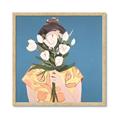 Picture of Girl with bouquet of flowers _GroupedProduct_Square_Framed_Matted_