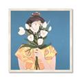 Picture of Girl with bouquet of flowers _GroupedProduct_Square_Framed_Matted_