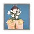 Picture of Girl with bouquet of flowers _GroupedProduct_Square_Framed_Matted_