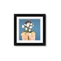 Picture of Girl with bouquet of flowers _GroupedProduct_Square_Framed_Matted_