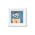 Picture of Girl with bouquet of flowers _GroupedProduct_Square_Framed_Matted_