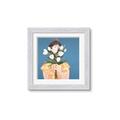 Picture of Girl with bouquet of flowers _GroupedProduct_Square_Framed_Matted_