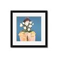 Picture of Girl with bouquet of flowers _GroupedProduct_Square_Framed_Matted_
