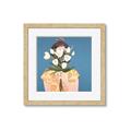 Picture of Girl with bouquet of flowers _GroupedProduct_Square_Framed_Matted_