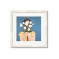 Picture of Girl with bouquet of flowers _GroupedProduct_Square_Framed_Matted_