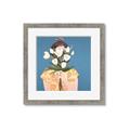 Picture of Girl with bouquet of flowers _GroupedProduct_Square_Framed_Matted_