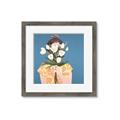 Picture of Girl with bouquet of flowers _GroupedProduct_Square_Framed_Matted_