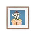 Picture of Girl with bouquet of flowers _GroupedProduct_Square_Framed_Matted_