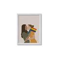 Picture of Two girls with rainbow flag _GroupedProduct_Rectangle_Portrait_Framed_Matted_