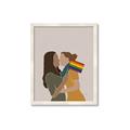 Picture of Two girls with rainbow flag _GroupedProduct_Rectangle_Portrait_Framed_Matted_