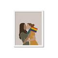 Picture of Two girls with rainbow flag _GroupedProduct_Rectangle_Portrait_Framed_Matted_