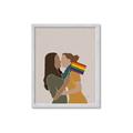 Picture of Two girls with rainbow flag _GroupedProduct_Rectangle_Portrait_Framed_Matted_