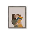 Picture of Two girls with rainbow flag _GroupedProduct_Rectangle_Portrait_Framed_Matted_