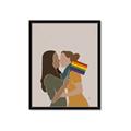 Picture of Two girls with rainbow flag _GroupedProduct_Rectangle_Portrait_Framed_Matted_