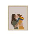 Picture of Two girls with rainbow flag _GroupedProduct_Rectangle_Portrait_Framed_Matted_