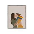 Picture of Two girls with rainbow flag _GroupedProduct_Rectangle_Portrait_Framed_Matted_