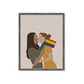 Picture of Two girls with rainbow flag _GroupedProduct_Rectangle_Portrait_Framed_Matted_