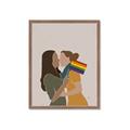 Picture of Two girls with rainbow flag _GroupedProduct_Rectangle_Portrait_Framed_Matted_