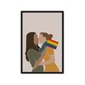 Picture of Two girls with rainbow flag _GroupedProduct_Rectangle_Portrait_Framed_Matted_