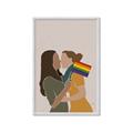 Picture of Two girls with rainbow flag _GroupedProduct_Rectangle_Portrait_Framed_Matted_